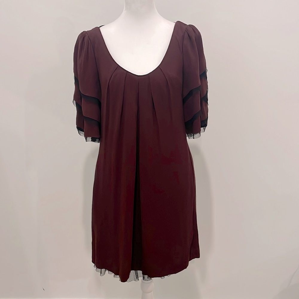 Nancy Rose Burgundy and Black mesh dress size 2